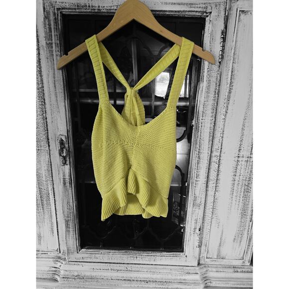 Anthropologie Flat White Tie-Front Cotton Sweater Tank - Large - NEW - Picture 6 of 6